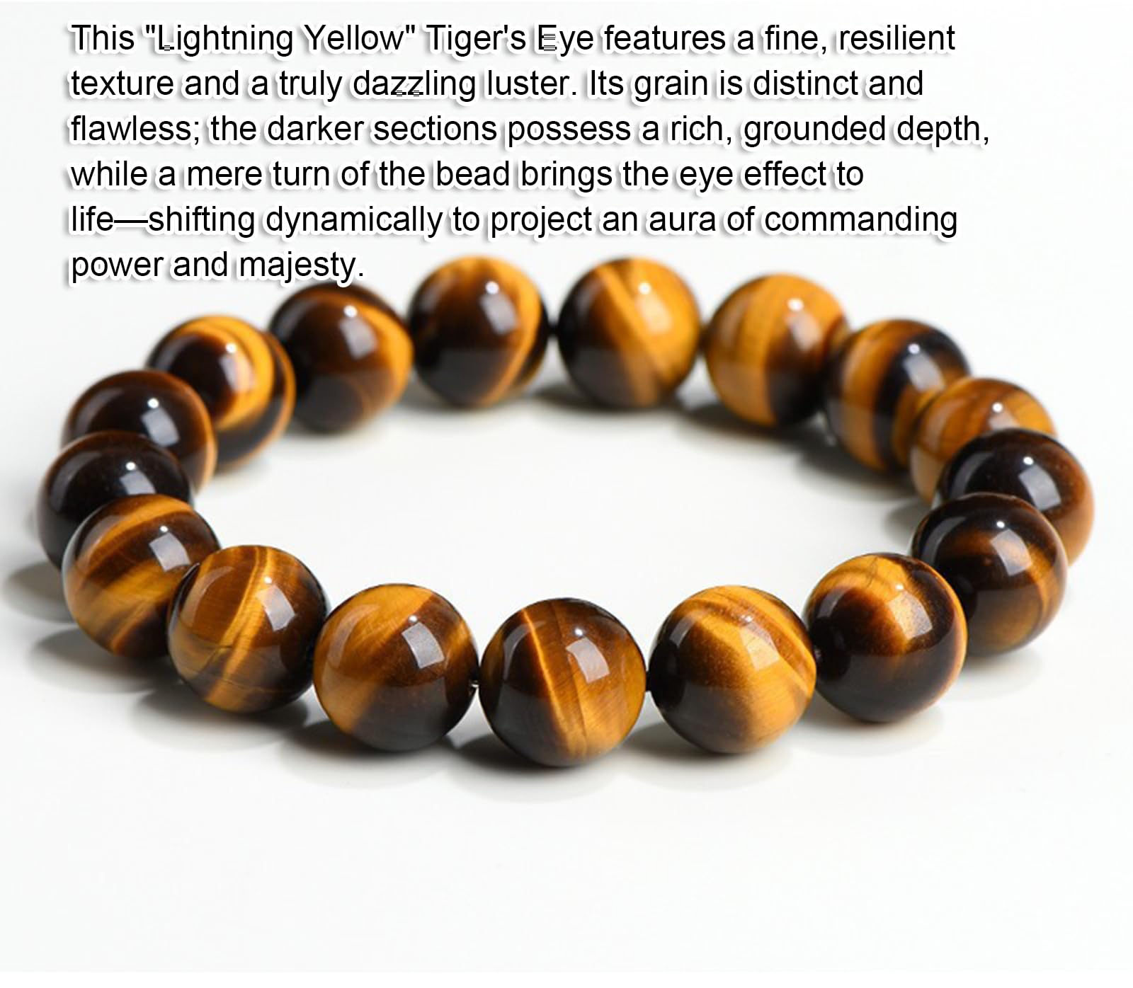 Perline Rotonde Fatte a Mano, Bracciale Occhio di Tigre Naturale Bracciale da Uomo Gemma Unisex Braccialetti con Perline Elasticizzate con Pietre preziose semipreziose,6mm
