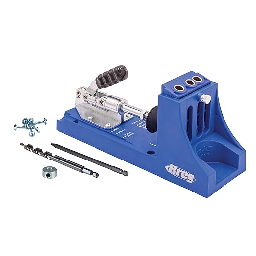 Kreg K4 Pocket Hole Jig - Adjustable, Versatile Jig for Strong Joints - Create Perfect, Rock-Solid Joints - Easily Adjustable Drill Guides - for Materials 1/2" to 1 1/2" Thick