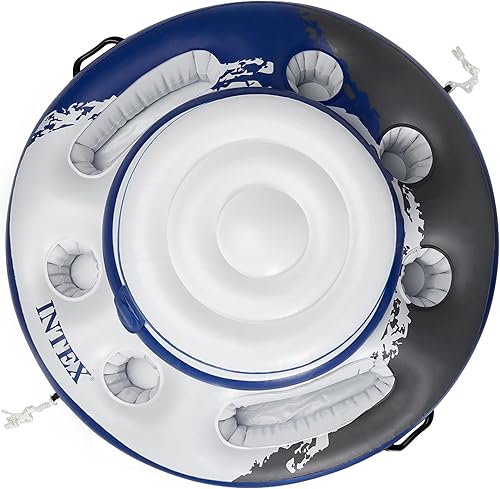 Miniatura 2 de Intex Mega Chill - Soporte inflable flotante para 24 latas para natación, navegación, tubería, barbacoas y más, color azul
