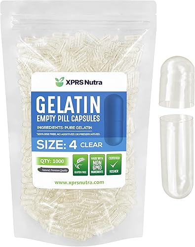 Miniatura 28 de XPRS Nutra Cápsulas vacías de tamaño 4, 100 cápsulas pequeñas de gelatina vacías - Cápsulas de píldoras vacías expresas - Relleno de cápsulas