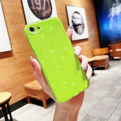 Miniatura 6 de Funda para iPhone SE 20222020 (32 generación), iPhone 87, bonita funda estética brillante delgada a prueba de golpes para mujeres y niñas, verde neón