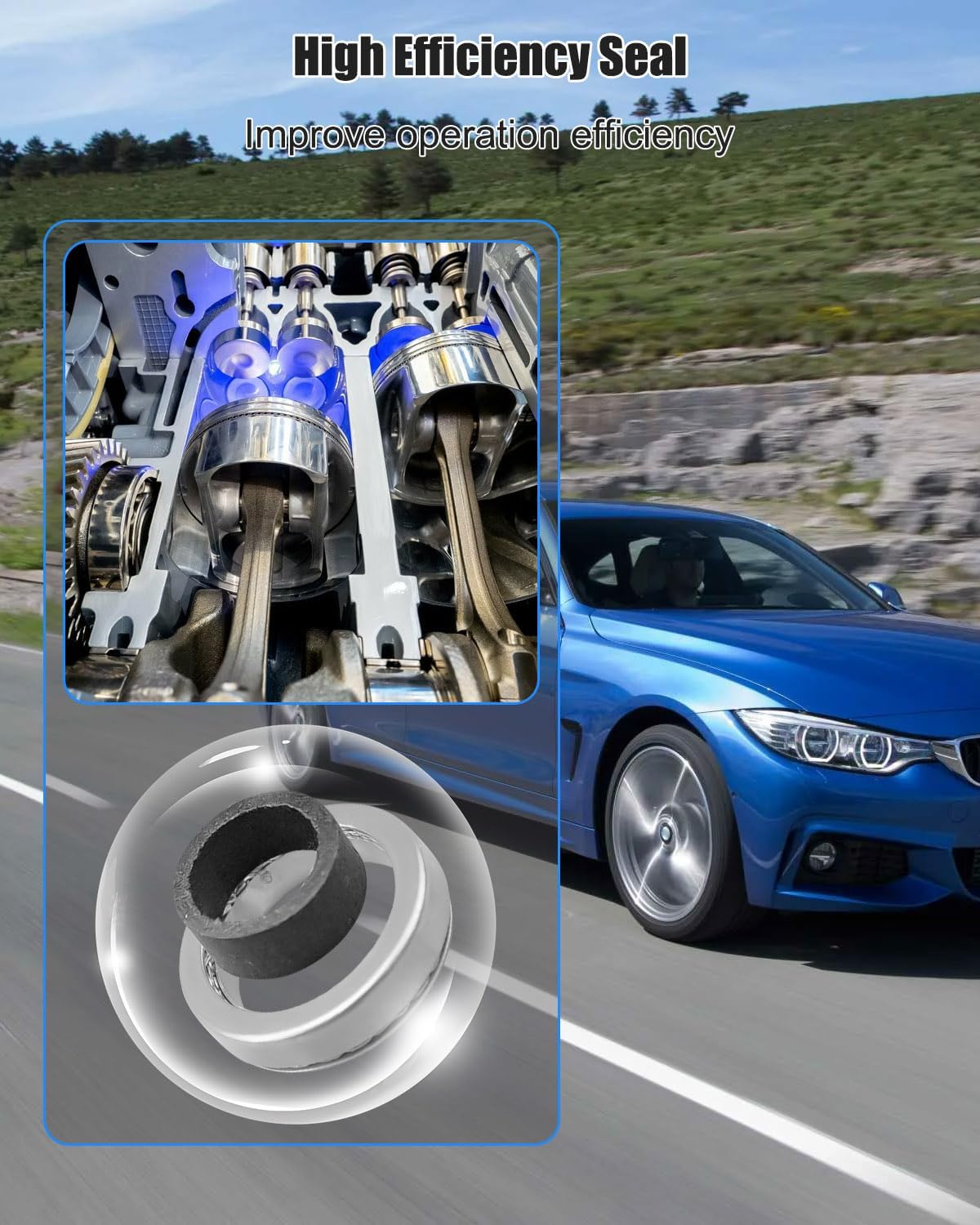 13537591006 13537577649 Fuel Injector Gasket Ring and Element Fit for BMW 135i 228i 335i 428i 528i 535i 740i X3 X5 X6, 12PCS