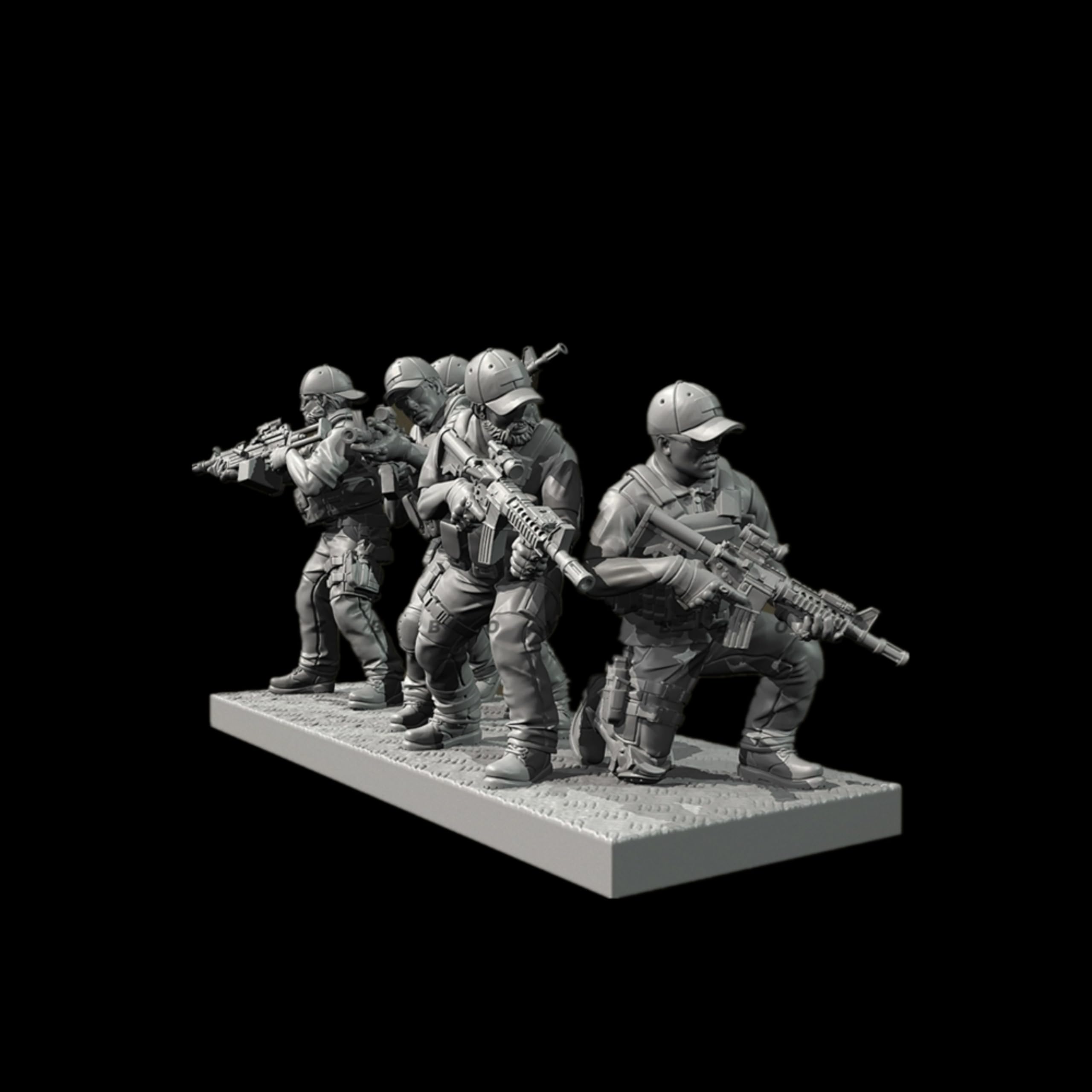 1/35 Kit de Modelo de Comando EE.UU., sin Pintar y sin Montar (4 Figuras) //l1b3J5
