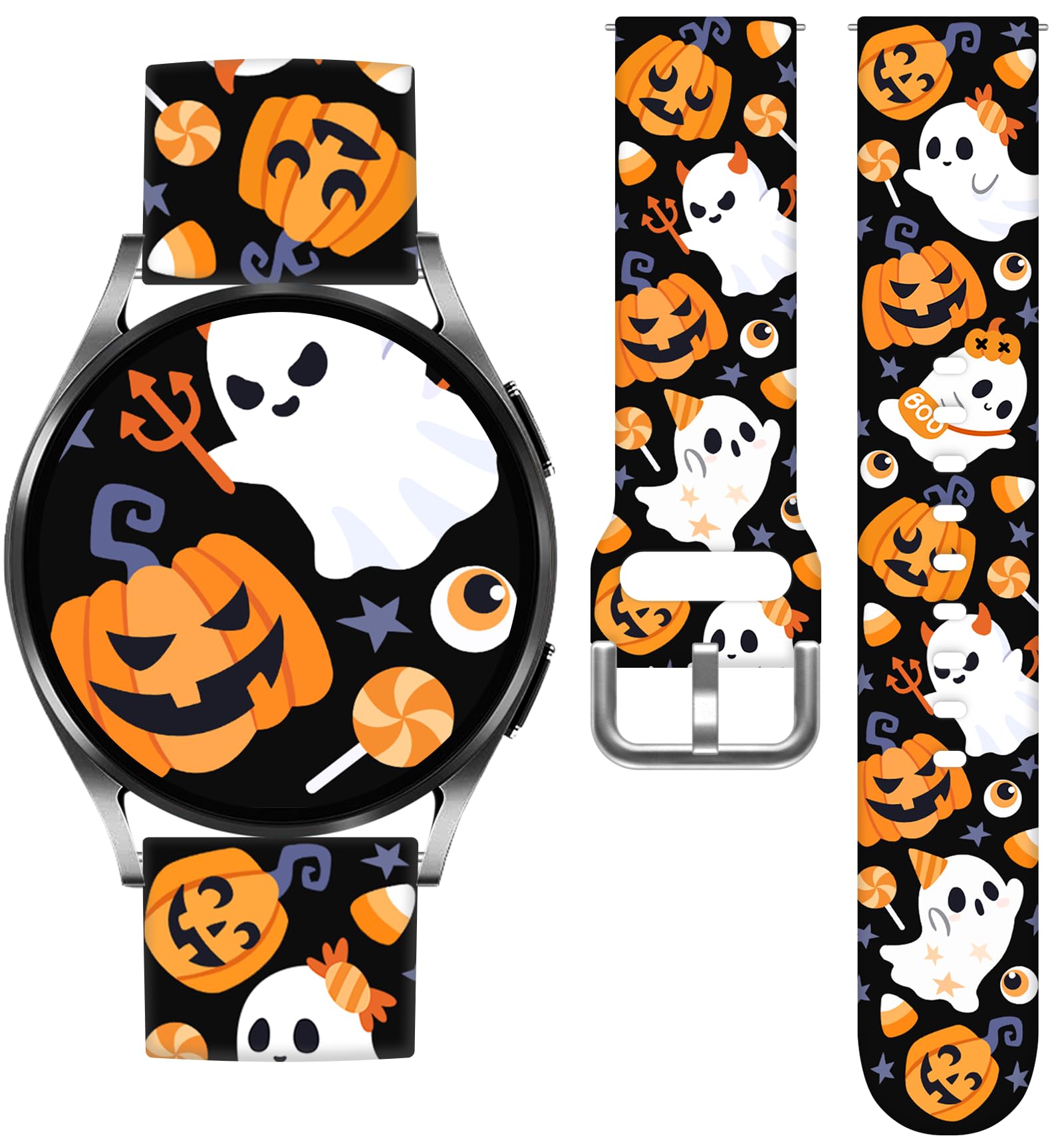 Vieeki Holidays Watch Bands Compatible with 40mm 44mm Samsung Galaxy Watch 7/6/ 5/4/ 5 Pro (45mm)/ 4 Classic (46mm)/ 3 (41mm)/ Active 2, 20mm Pattern