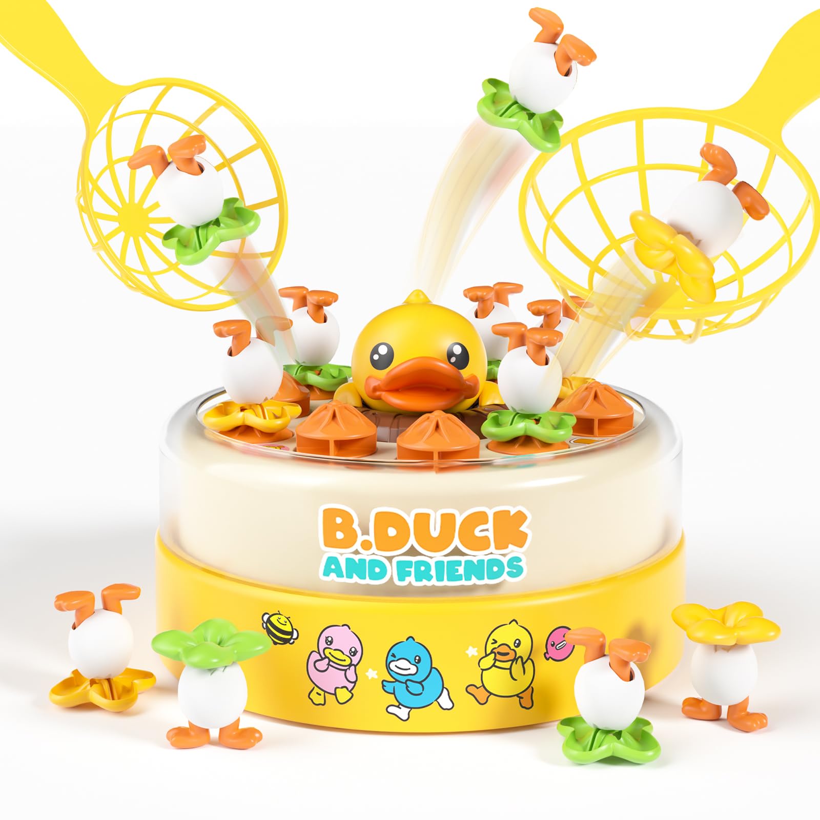 B.Duck Games for Kids Age 4-6, Bounce and Catch Duck Board Games for Kids 4-8,Family Games Toys for 5-7 Boys Girls, Birthday Gifts for Toddlers 3-5
