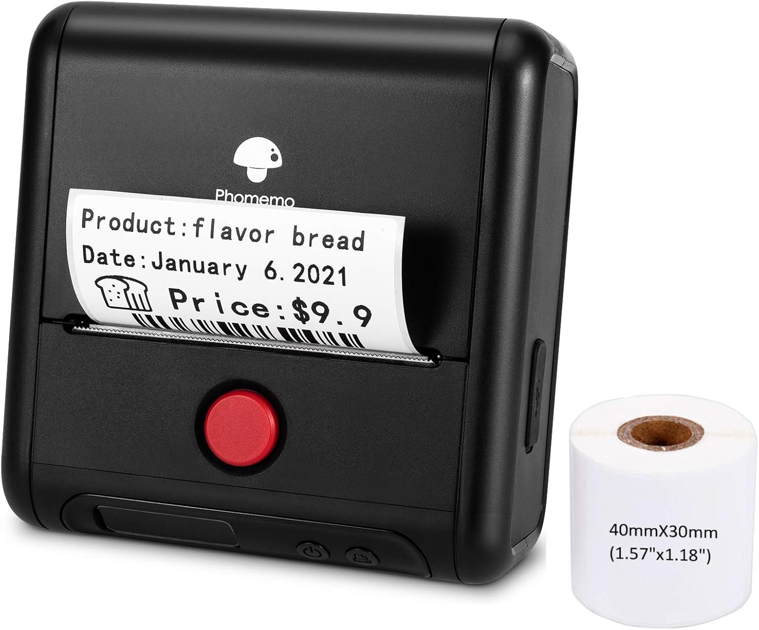 Review Discount Phomemo M200 Label Printer- 3 Inches 80mm 2022 Cube Bluetooth Thermal Label Maker Use for Small Business,Retailing for Labeling, QR Code, Barcode, Mailing, Images, for Android & iOS System - Black