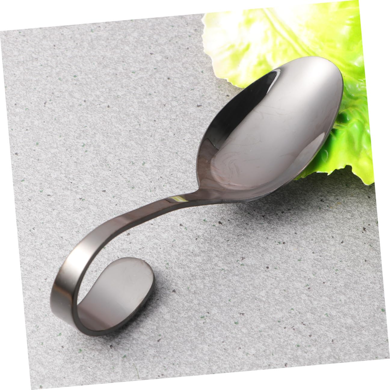 Cuchara de Acero Inoxidable de Mango Curvo para Servir
