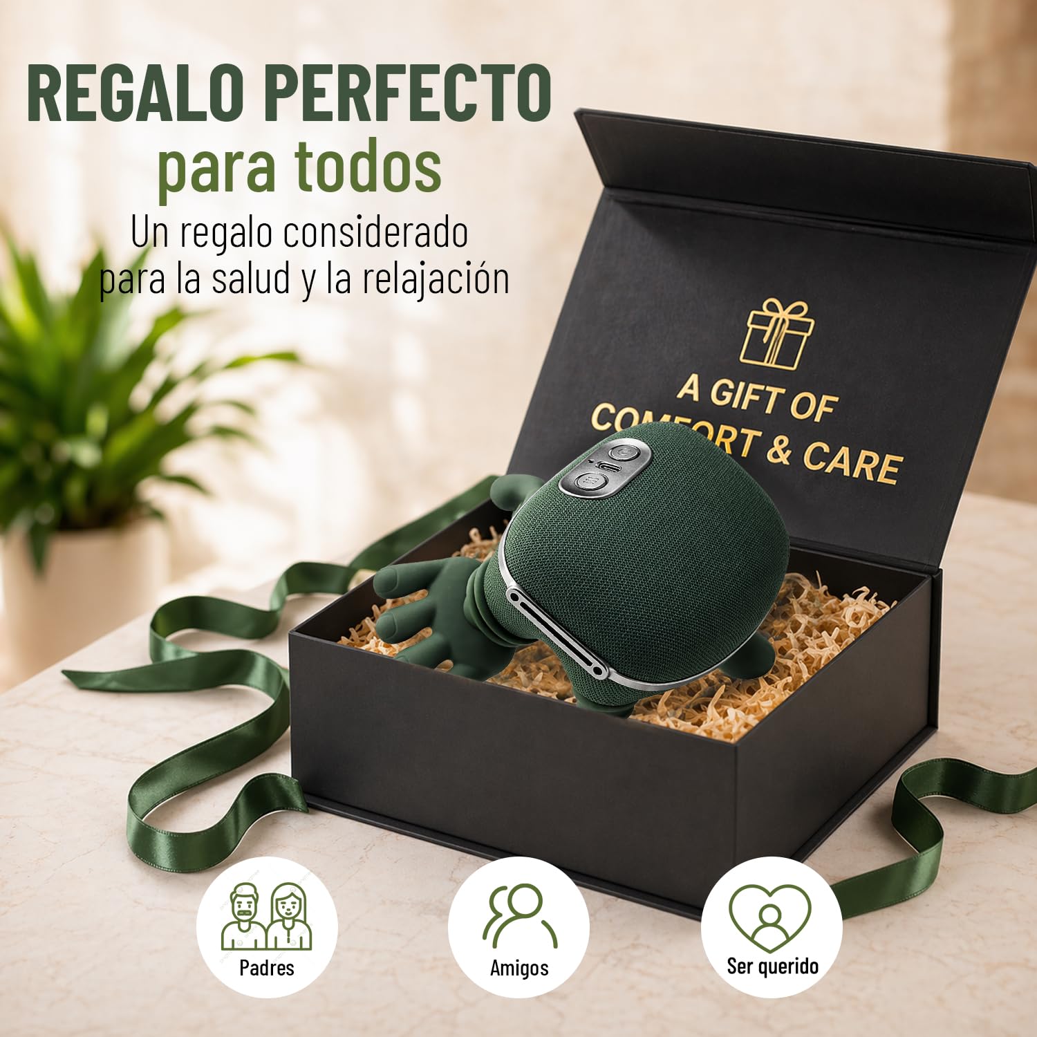 BeFit24 Masajeador Cervical 4D con Calor, Inalámbrico, Masajeador de Cuello, Hombros y Espalda, Alivio Rápido del Dolor y Contracturas, Relajación Profunda en Casa y Oficina, Ideal como Regalo