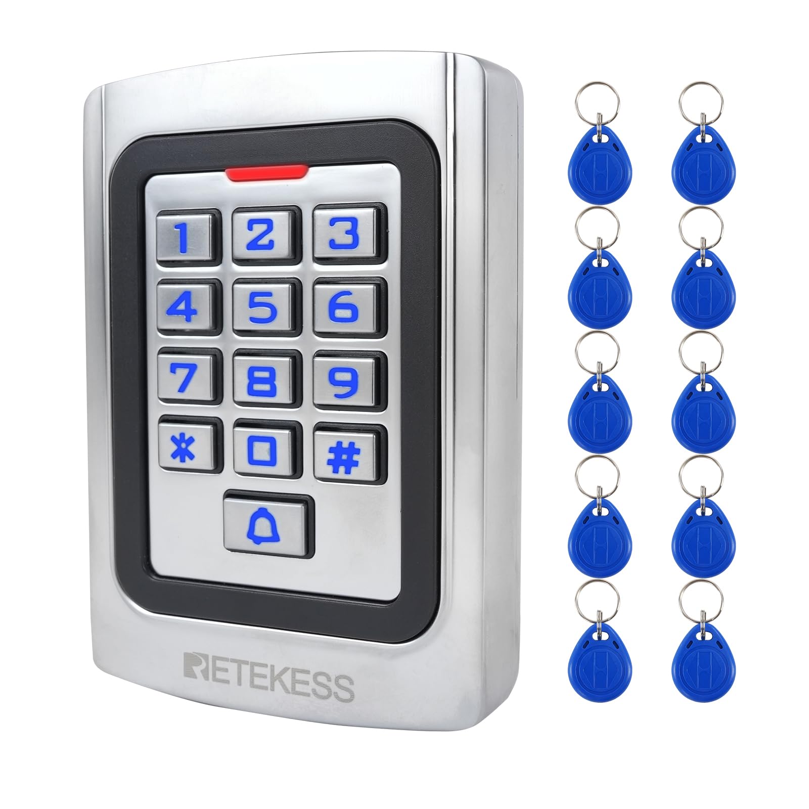 Retekess T-Ac04 Access Control Keypad, Ip68 Waterproof, Metal Pin Code, Rfid 125Khz, 2000 Users, Wg26, Backlight Rainproof, Door Access Control, Fo... 609378744143