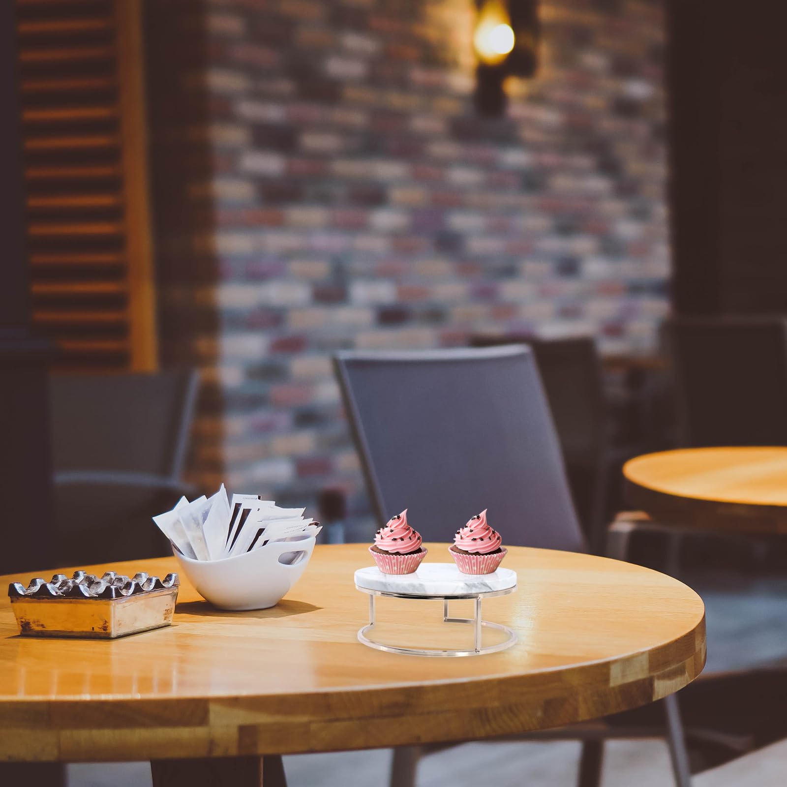 Artibetter Présentoir à Gâteaux pour Présentation Élégante en Marbre Naturel Base Épaisse et Design Élargi et Photographie Culinaire pour Desserts