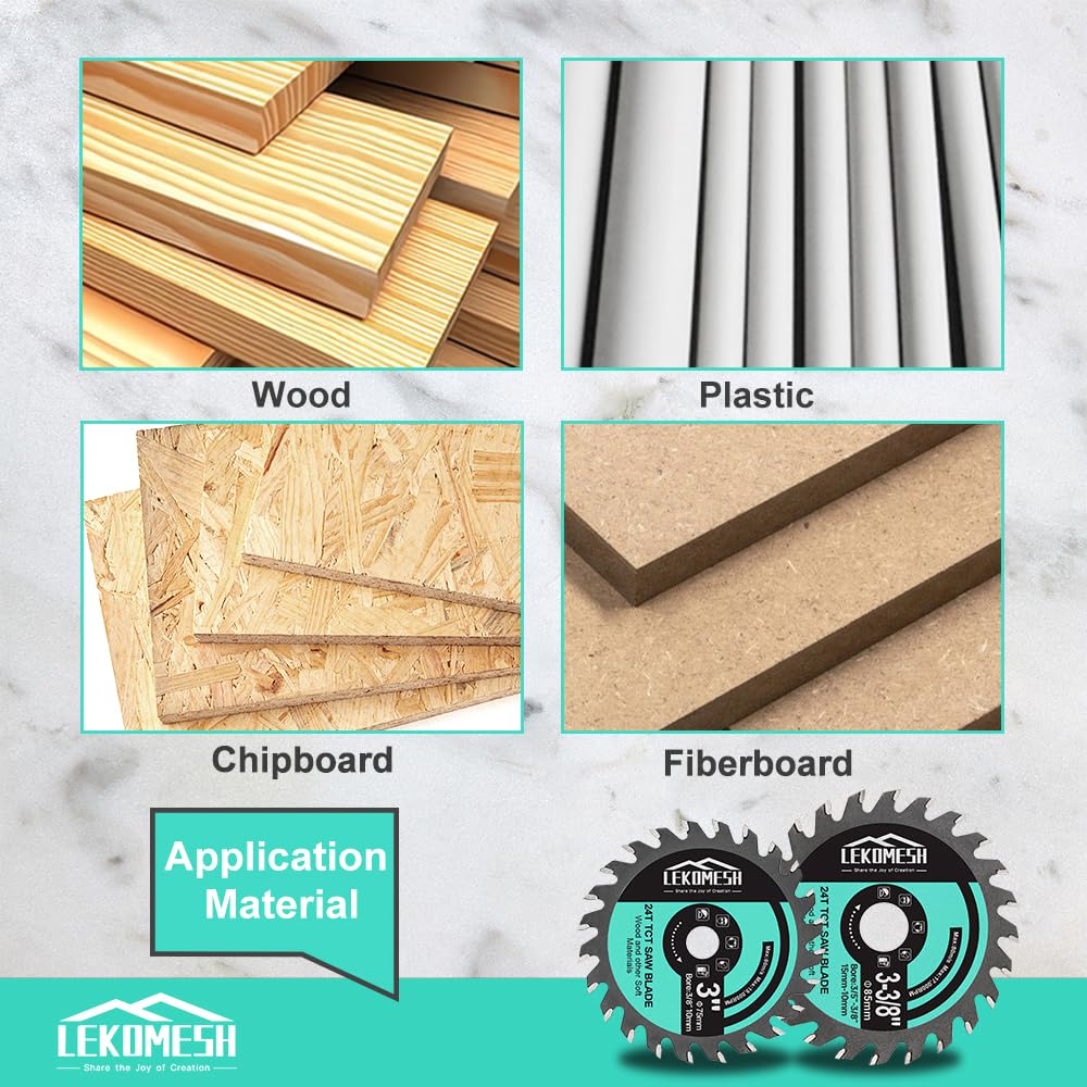 LEKOMESH TCT Circular Cutting Disc, 3pcs 3-3/8"(85mm) 24T TCT Wood Cutting Disc - Image 4