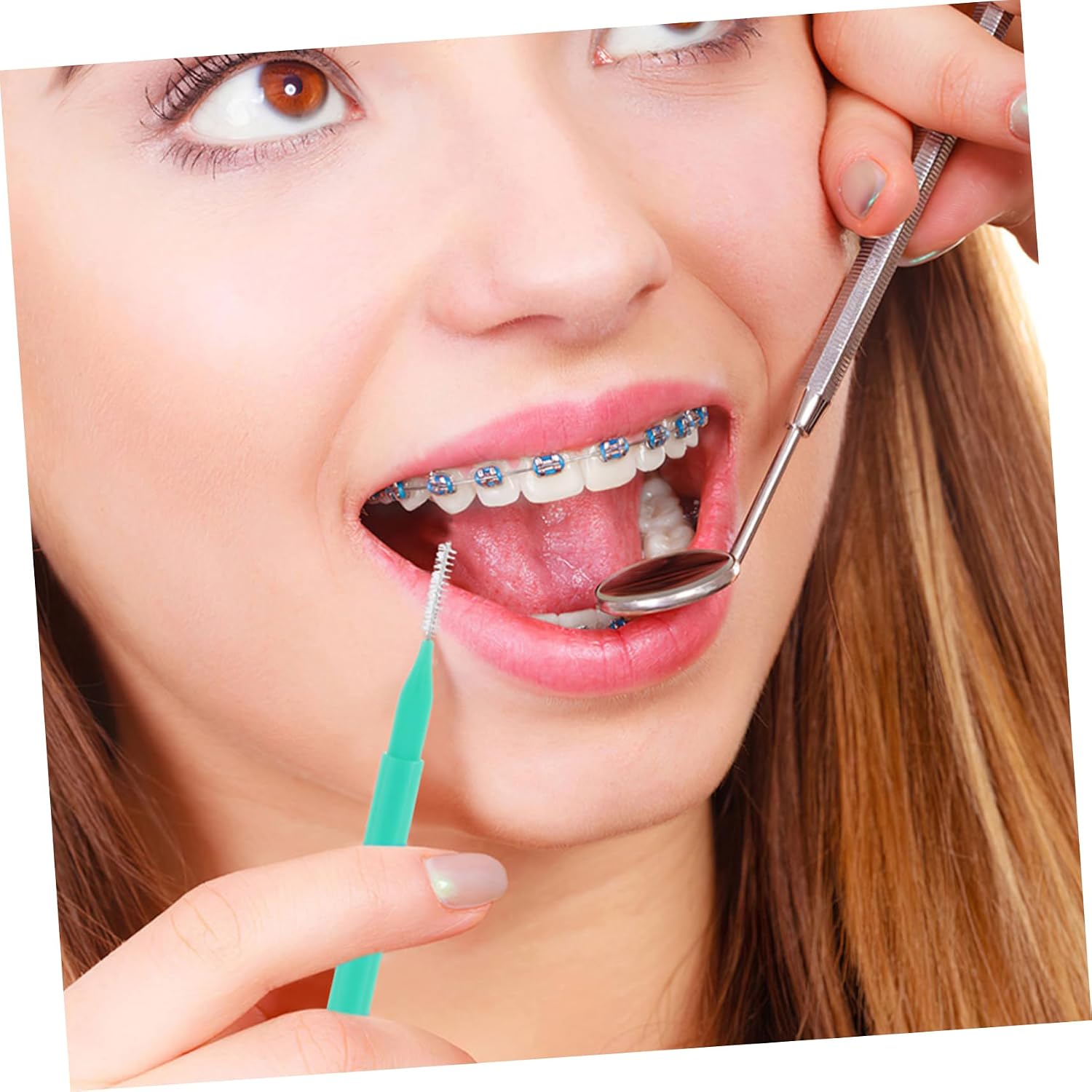 100pcs Interdental Brush Cleaning Between Teeth Brush for Braces Portable Toothpick Dental Tool