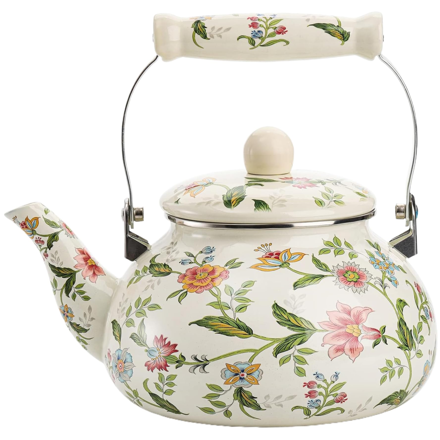 Bouilloire de cuisine émaillée style vintage 2,6 L pour théière de salon