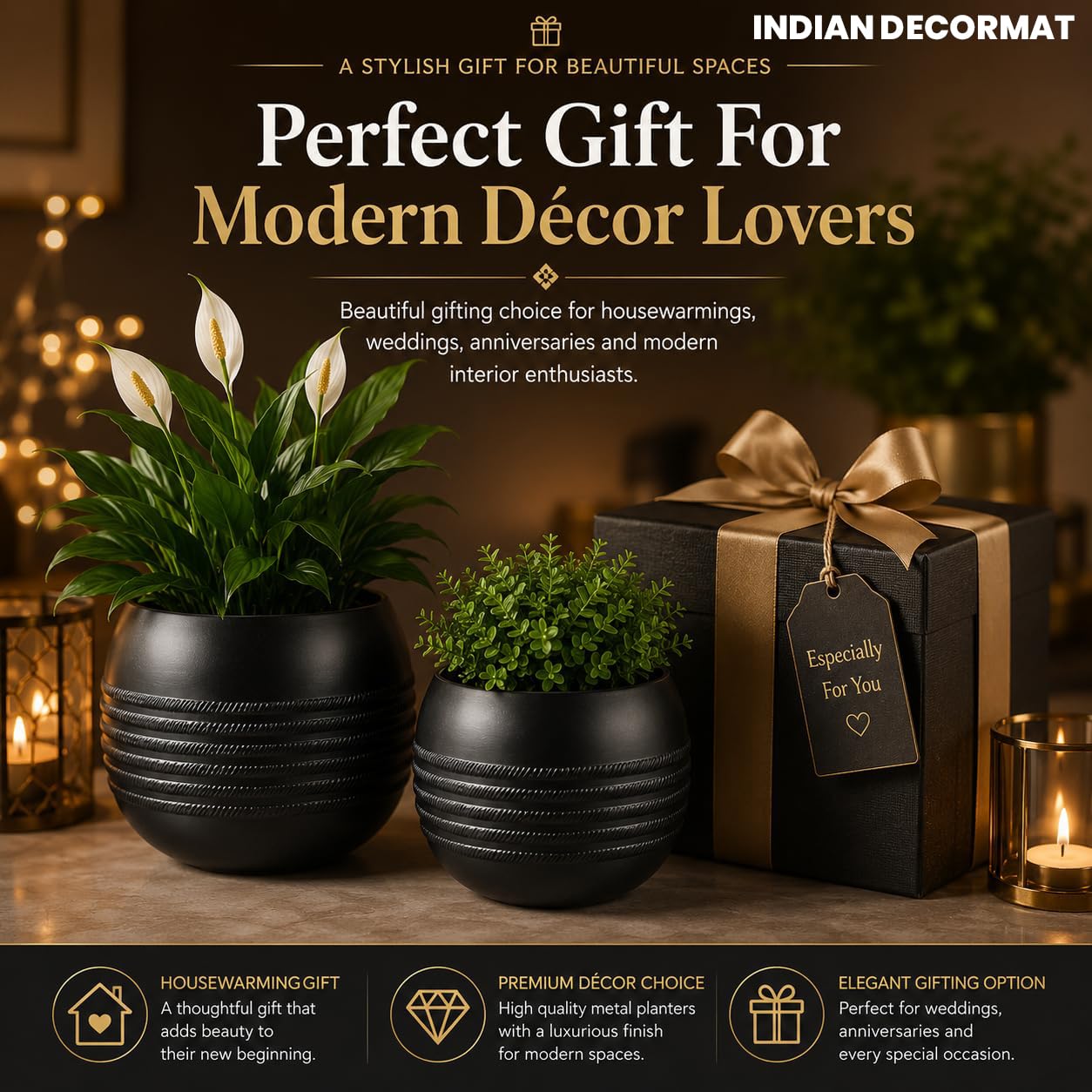 Black Indoor Planters - Modern Home Decor -7 Black Indoor Planters - Modern Home Decor -7