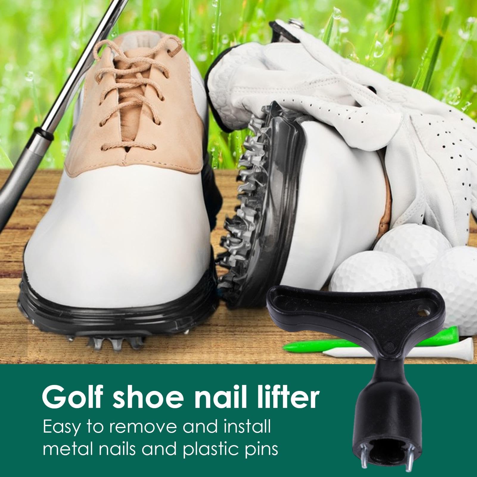 Removedor de puntas de golf, herramienta de limpieza de puntas de golf 2.36x2.55 pulgadas, herramienta de extracción de llave de tacos, reemplazo universal de llave de golf para herramienta de