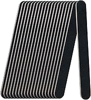 LNAUJS 20 Pack Professional Nail Files 100/180 Grit Double-Sided Black Reusable Emery Boards for Acrylic & Natural Nails