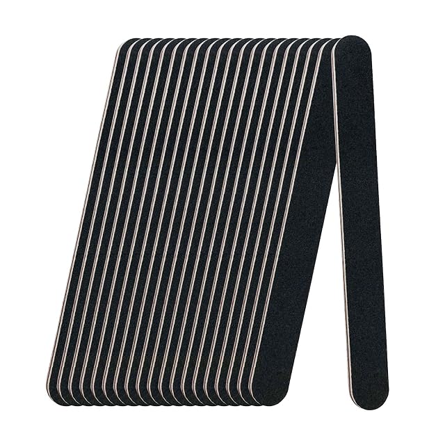 20 Pack 100 180 Grit Nail Files Black Professional Reusable Emery Boards Nail File Manicure Tool Suitable for