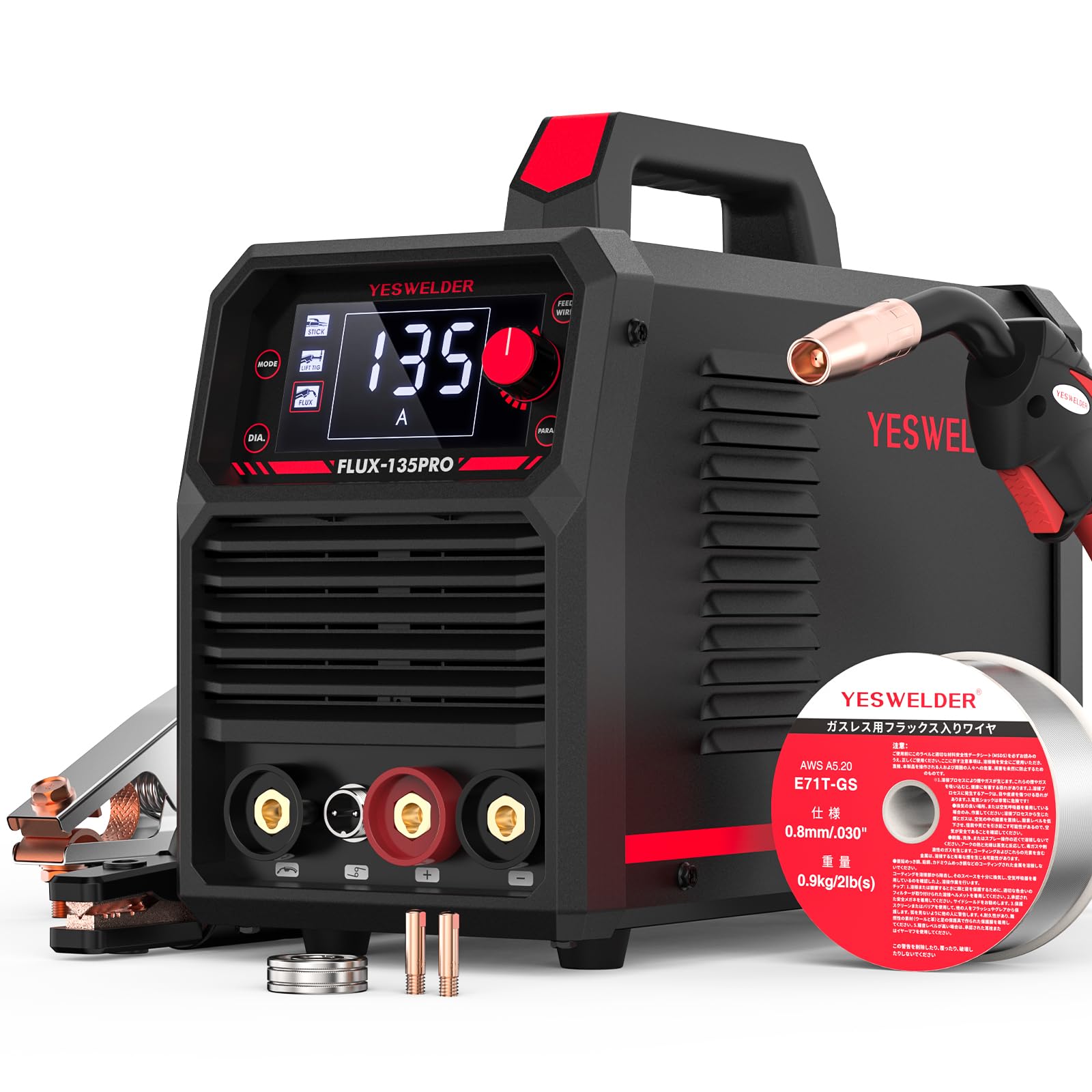 Amazon | YESWELDER 半自動溶接機 最大出力135A100V·200V兼用 1台3役 