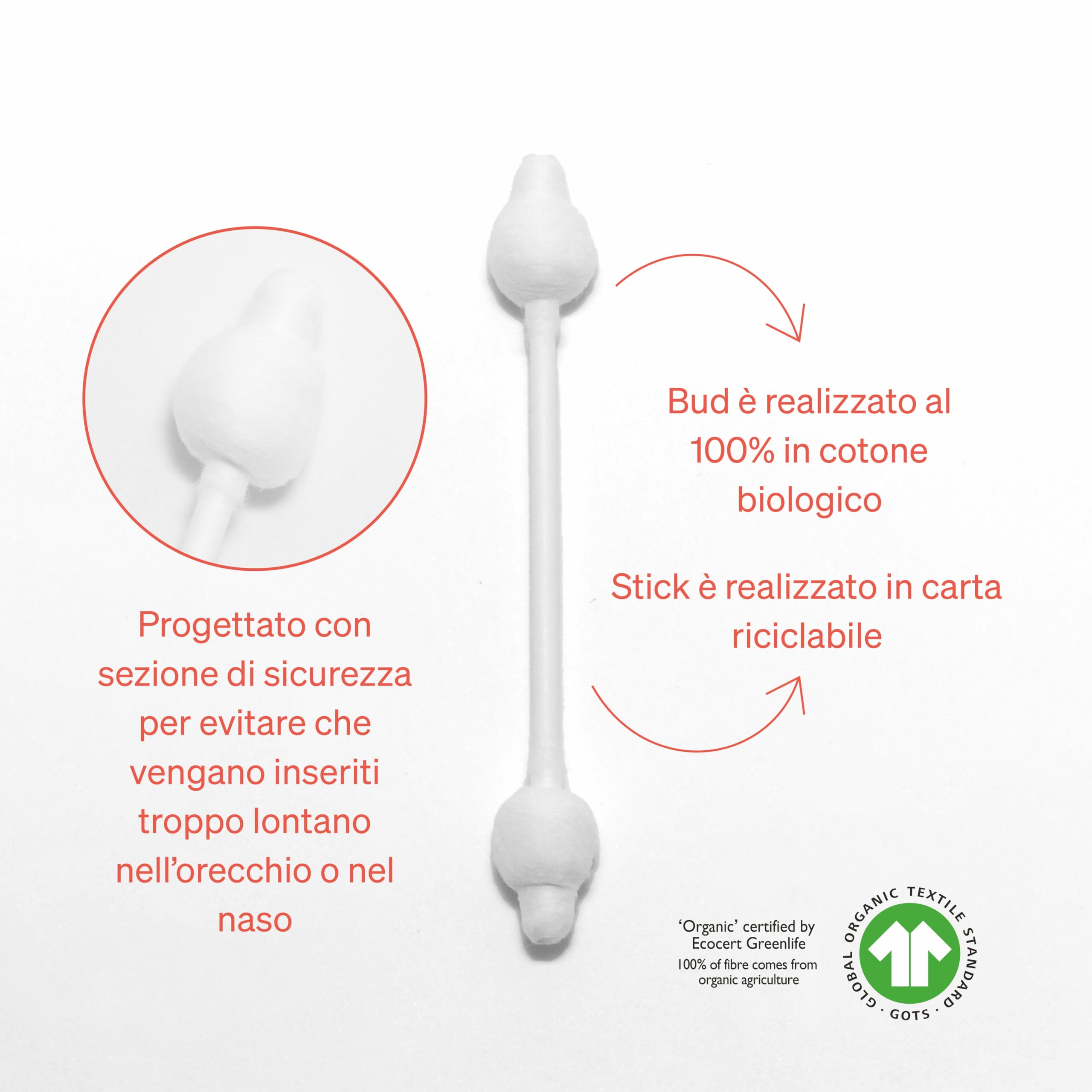 Cotton Fioc Neonato di LoveNoobs™, 100% Cotone, 240 Pezzi, Bastoncini Bambino Biologico, Bastoncini Ultra Morbidi per le Orecchie, Per Tutta la Famiglia