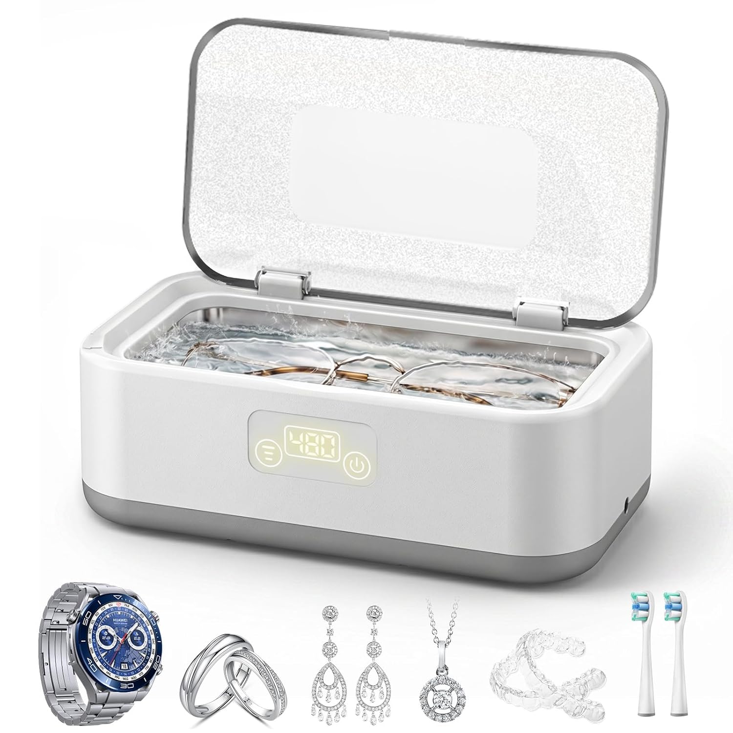 Ultrasonic Jewelry Cleaner, 49KHz Ultrasonic Cleaner Machine for Jewelry