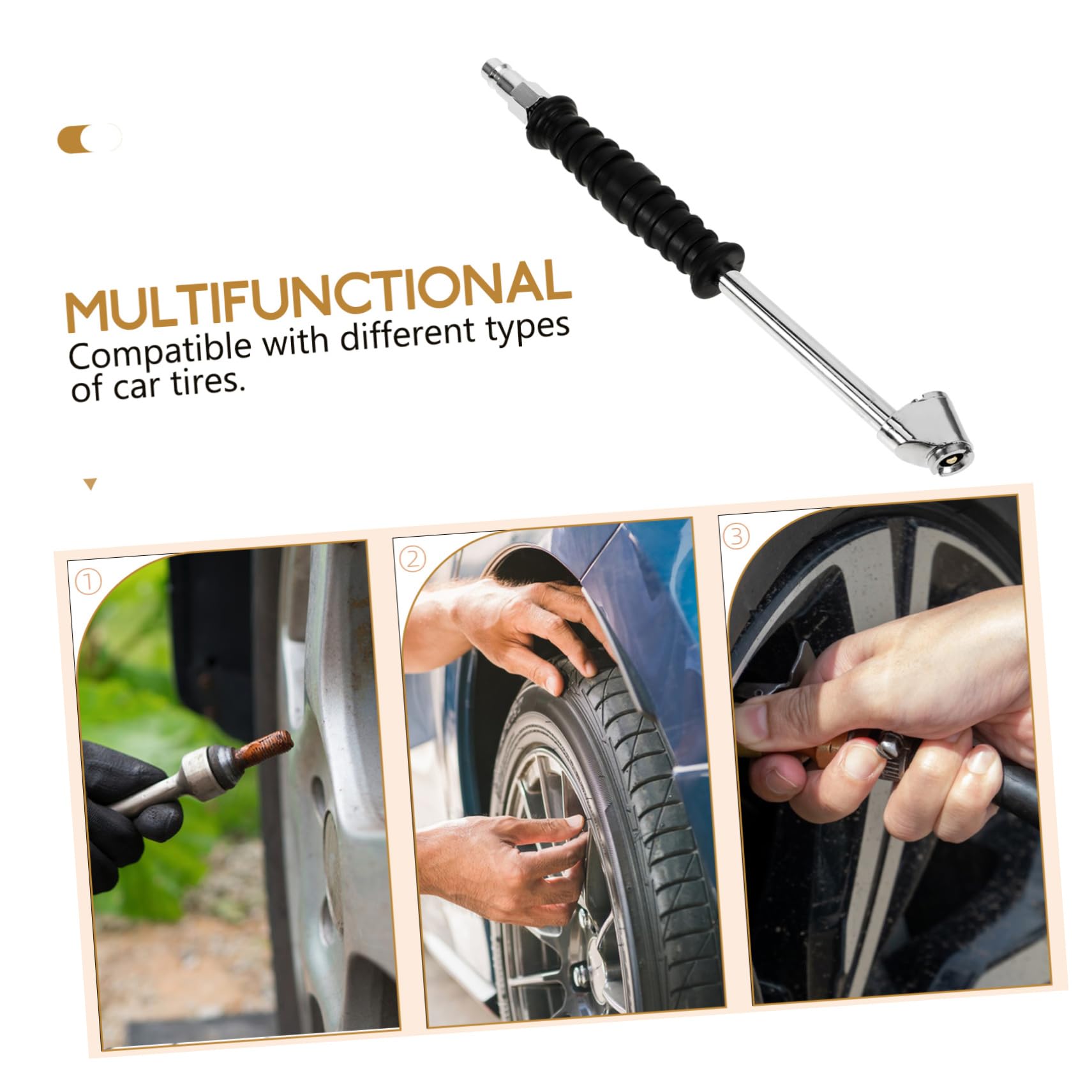 ULTECHNOVO 5pièces Embout De Gonflage Pneumatique Gonfleur De Pneu Rapide Pour Voitures Et Vélos Mesure Précise De Pression Et Compatibilité Universelle