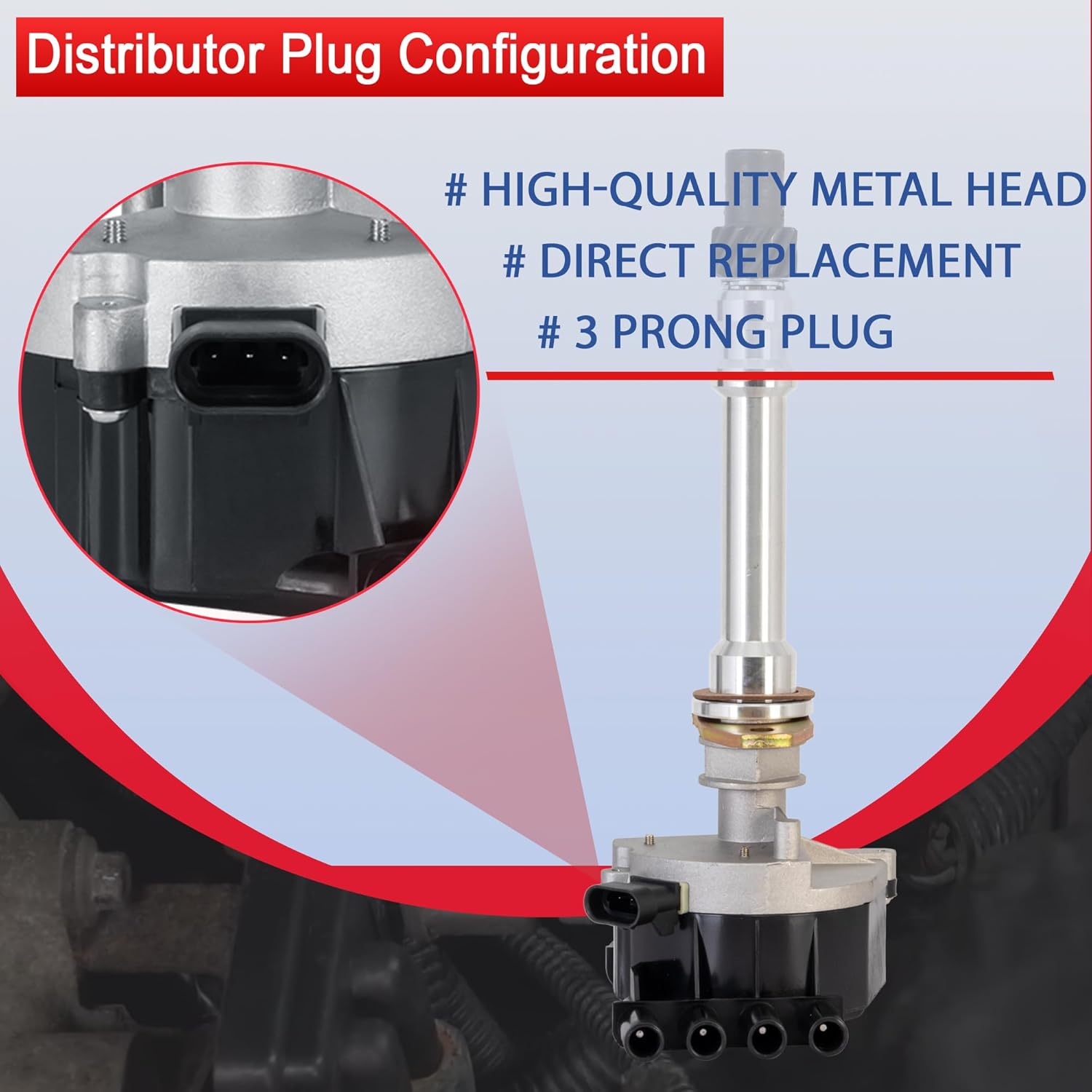 Complete Distributor Compatible for 1996-2002 Chevy Chevrolet GMC Vortec V8 5.0L 5.7L 6.5L w/Cap and Rotor kit Replacement 1103976 1104078 12570425