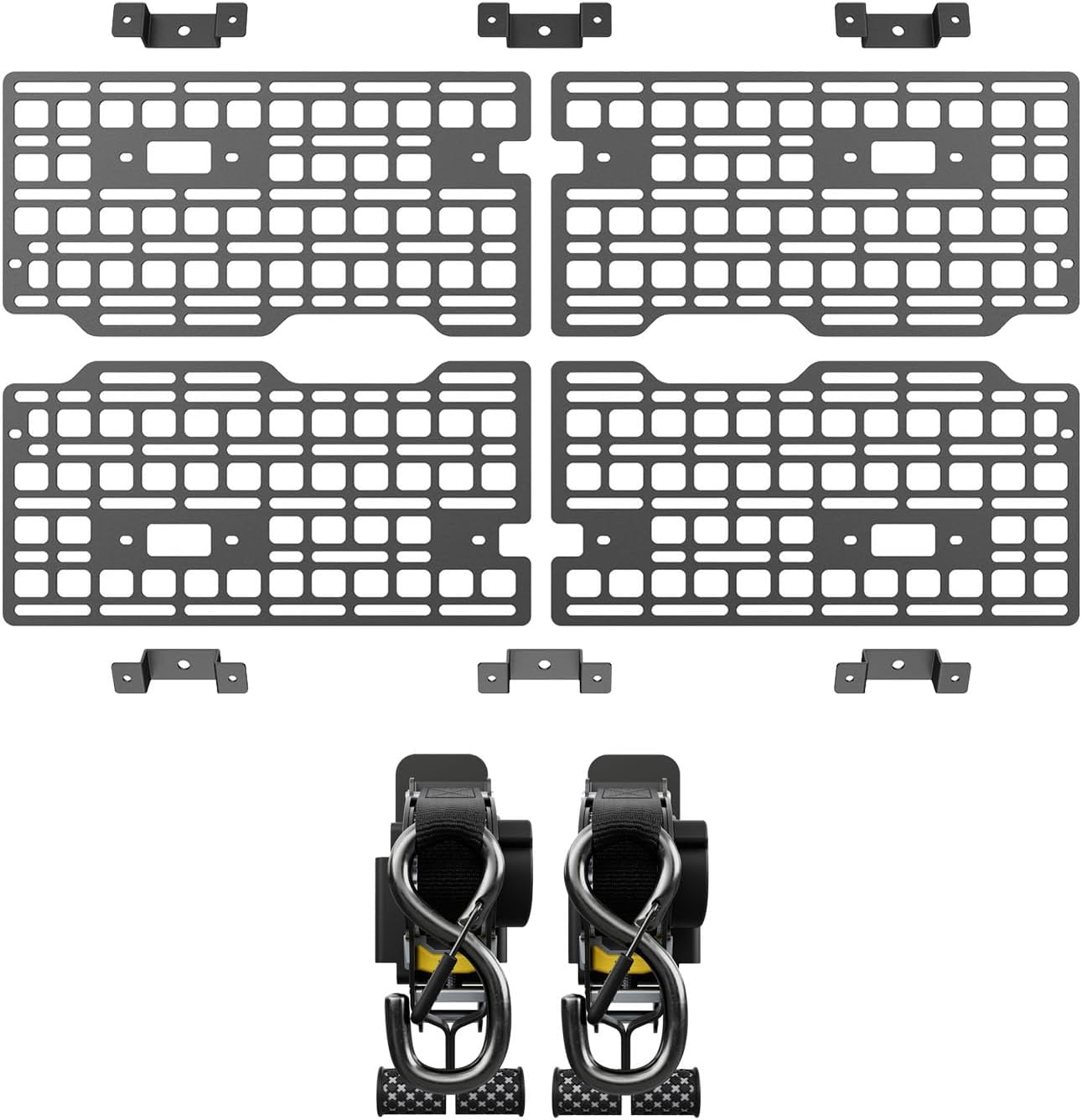 Retractable Ratchet Straps Compatible with 2023-2026 Chevy Colorado GMC Canyon 5FT Side Bed Molle Panel Replacement for 2023-2026 Chevy Colorado Accessories