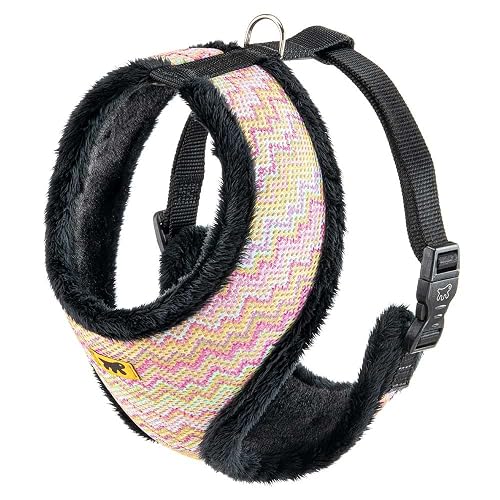Ferplast Arnés para Perros Nikita Fur XL, Transpirable, Piel Ecológica Suave, Circunferencia Ajustable