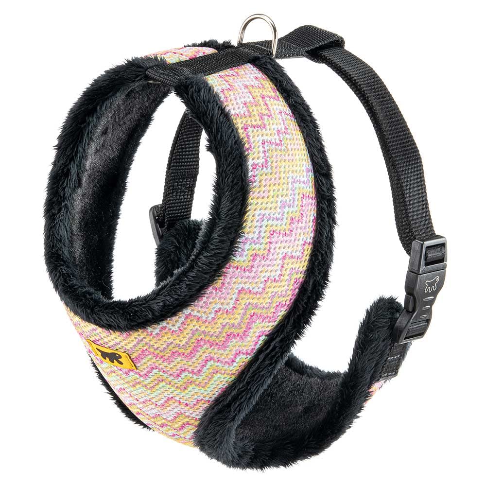 Ferplast Arnés Para Perros Nikita Fur XL, Transpirable, Piel Ecológica Suave, Circunferencia Ajustable, Multicolor