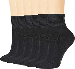 6 Pack Womens Bamboo Ankle Socks Extra Heavy Full Cushion Quarter Socks Moisture Wicking Hiking Running Sports Socks