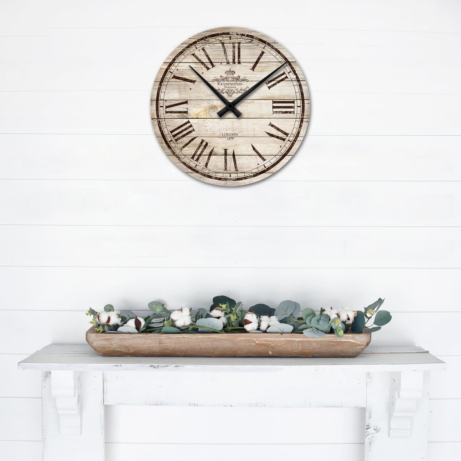 Giallobus - Reloj de línea Basic - Reloj de la estación - Madera de MDF - Basic 30x30 - Mecanismo silencioso - Listo para Colgar - Modernos