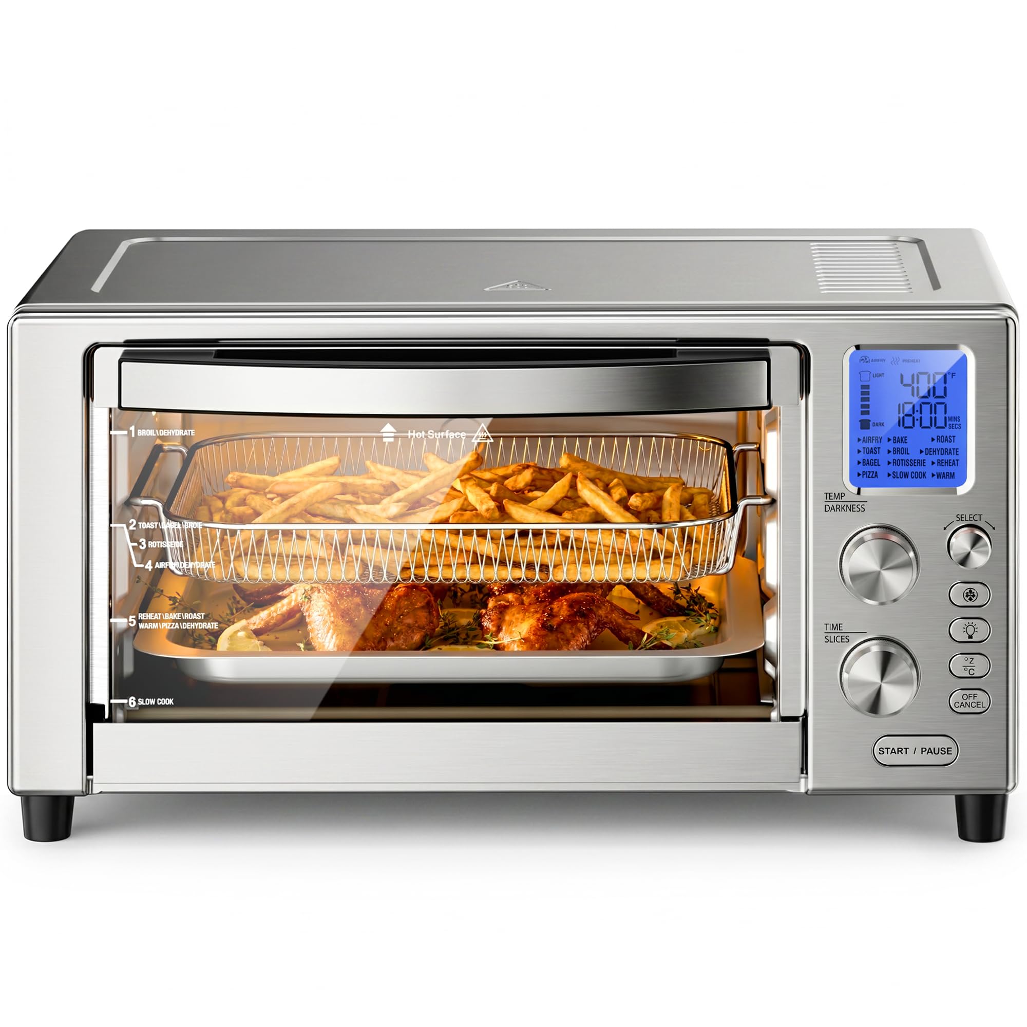 Kismile 12-in-1 Air Fryer Toaster Oven Combo