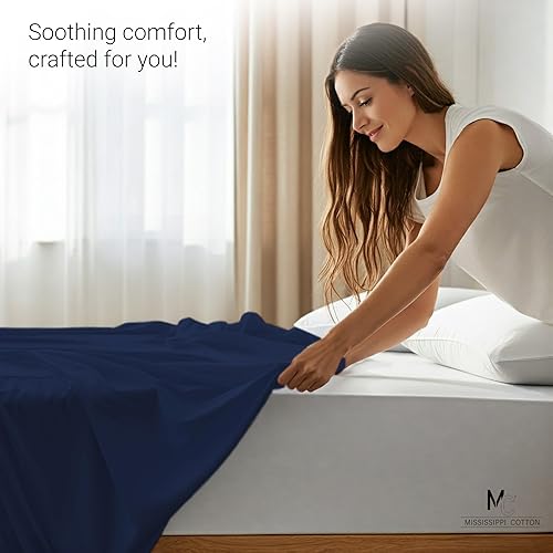 Miniatura 2 de Sábana bajera ajustable tamaño individual XL de 18 pulgadas, con bolsillo extra profundo, de algodón egipcio, elástica alrededor de 800 hilos,