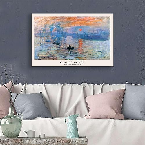 Miniatura 3 de Póster e impresiones al óleo sobre lienzo, impresión de pintura famosa de Claude Monet, impresión de salida del sol, impresión de arte de pared de