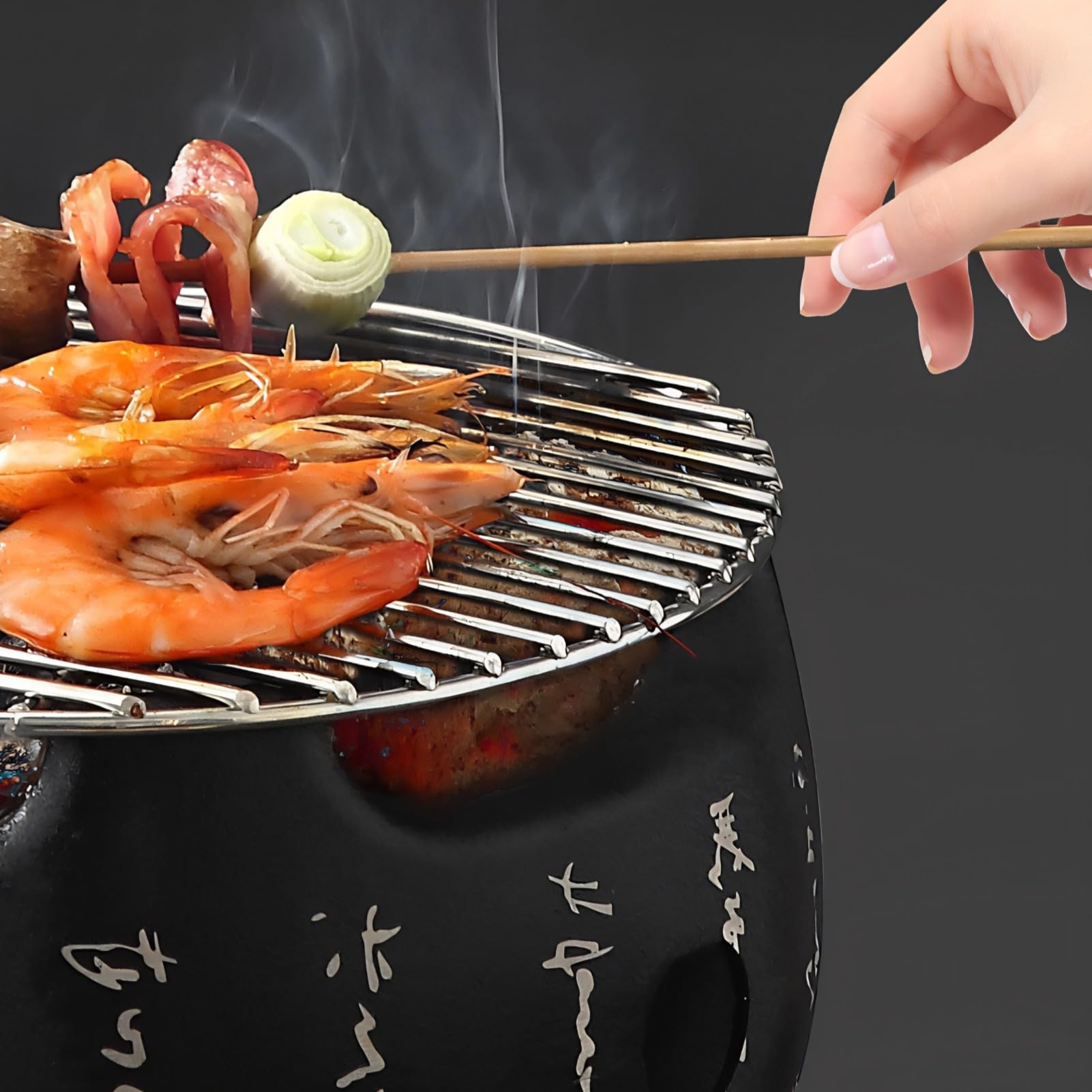 Griglia per Barbecue in Stile Giapponese, Mini Fornello Portatile a Carbone, Griglia Hibachi in Lega di Alluminio per Yakiniku, Robata, Takoyaki e Barbecue per Barbecue