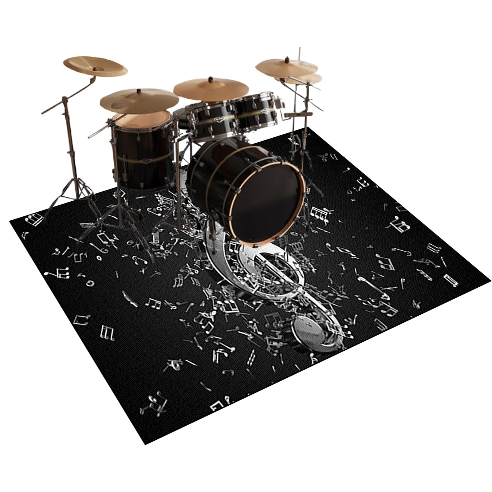 Tappeto Batteria Acustica, Tappeto Batteria Insonorizzante, Tappeto a Tamburo, Tappetini per Batterie in Strumenti Musicali per Batteria Elettronica Grancassa Rullante Tappeto Drum 230 x 180 cm