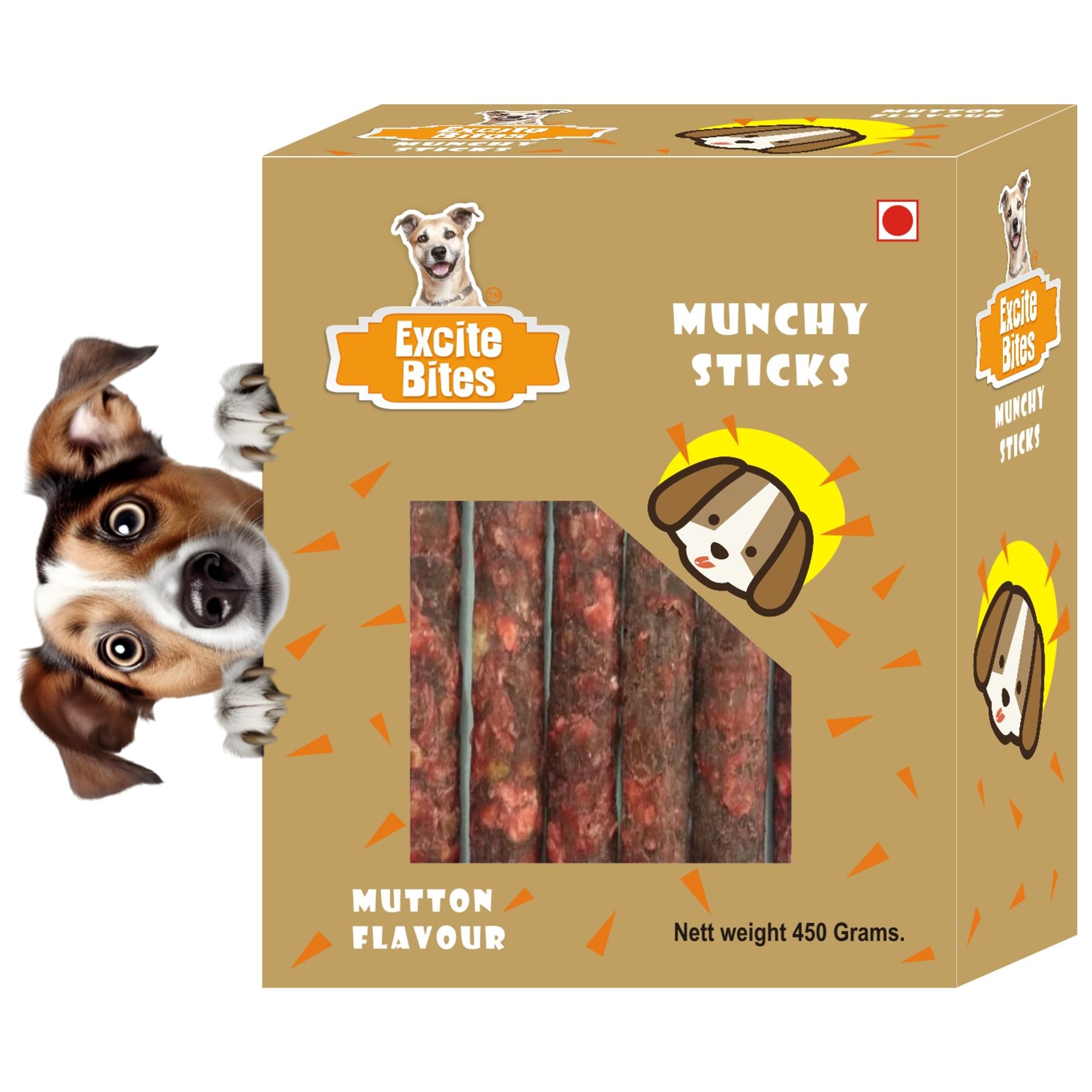 Excite Bites Mutton Flavor Munchy Sticks - 450 g Dog Chews