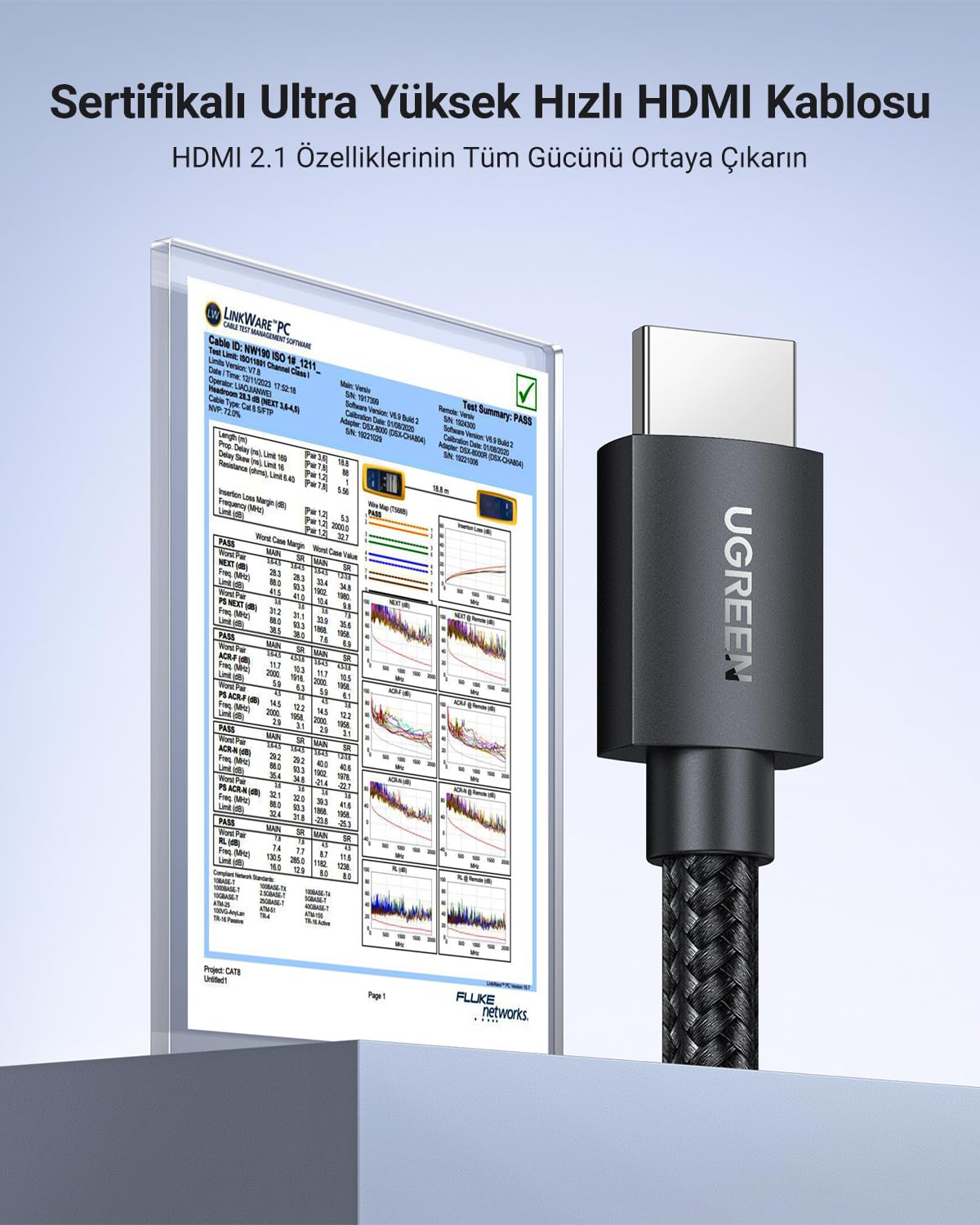 UGREEN 8K HDMI Görüntü Aktarma Kablosu, 1,5 Metre, 40179