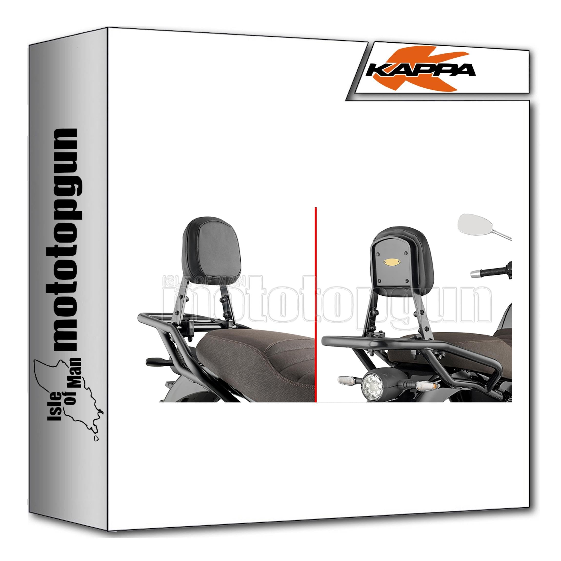 kappa kts8206b + kr8206 schienalino compatibile con moto guzzi v7 850 stone 2021 2022 2023 mototopgun