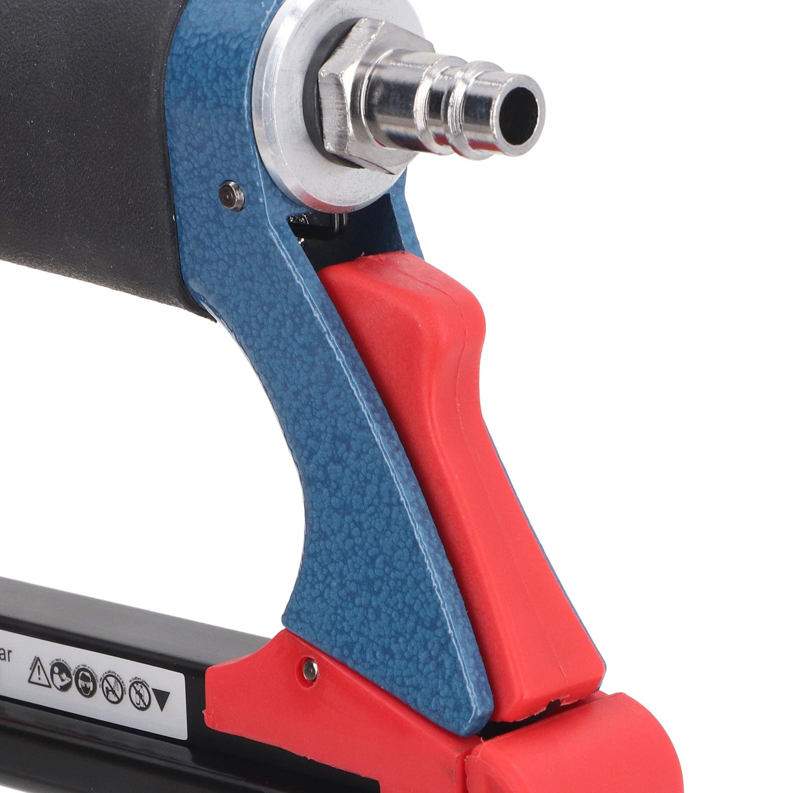 Pistolet à Agrafe Pneumatique Cloueur à Air Calibre 21 avec Poignée Antidérapante et Conception Chapeau Cylindre Outils Main Bricolage Menuiserie Réparation