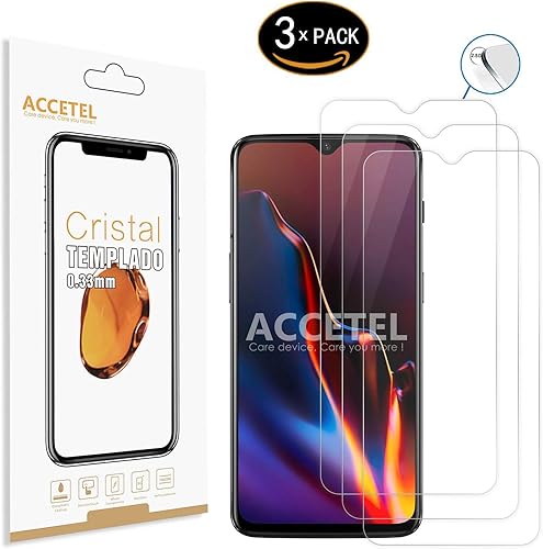 Vetro temperato Compatibile per OnePlus Pellicola Vetro temperato Protettiva Protezione Proteggi Schermo per OnePlus 6 41   Pollici Trasparente 3-Pack