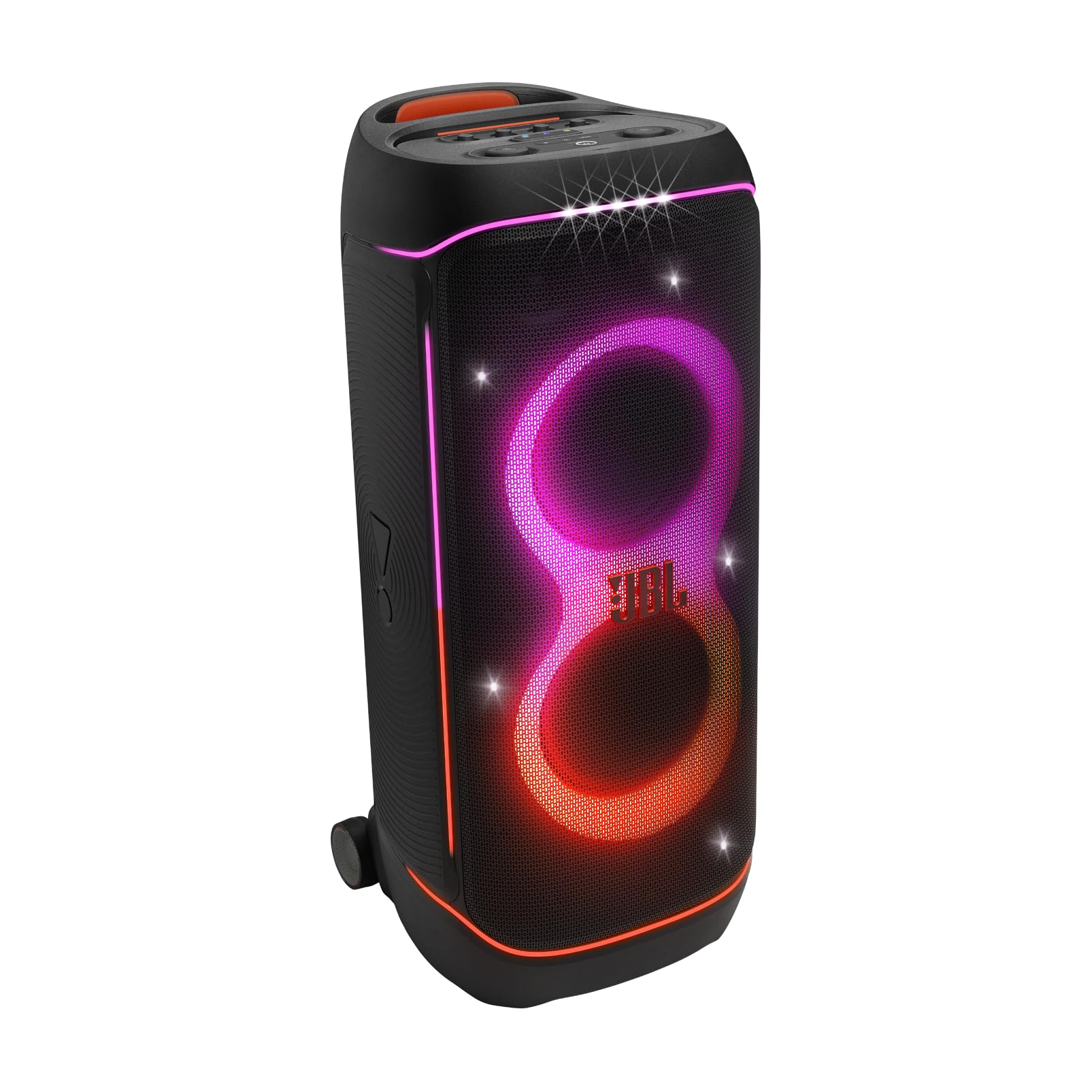 JBL PartyBox 720, Enceinte de fête Bluetooth sans Fil avec lumière d'ambiance Dynamique, 15 Heures d'autonomie, étanchéité IPX4, JBL Pro Sound et Connexion Multi-​Enceintes Auracast, Noire