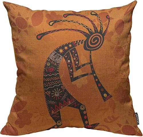 Miniatura 1 de Mugod Kokopelli - Fundas de cojín decorativas para sofá, decoración del hogar, decoración étnica africana de la fertilidad, fundas de almohada para