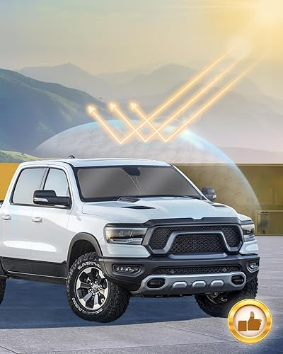Miniatura 6 de Mixsuper Liner Parasol para parabrisas para Dodge Ram 1500 2019-2025 2019-2025, parasoles para parabrisas de ventana delantera, para Ram 1500,