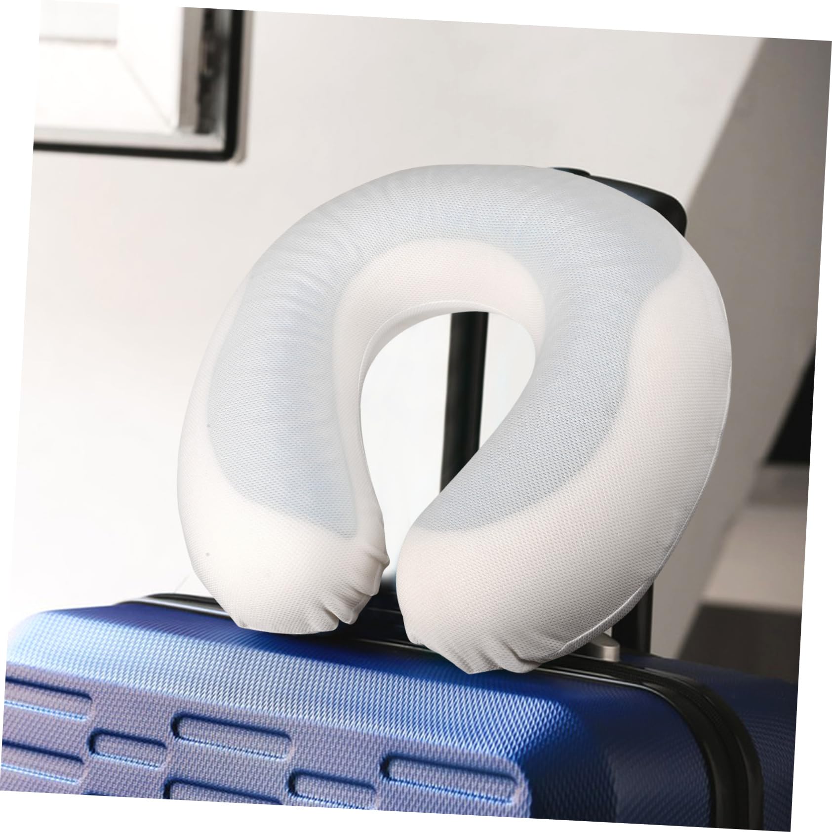 Cuscino Cervicale da Viaggio a U in Cotone e Gel, Bianco | Adulti, Design Compatto e Leggero, Supporto per Collo, Uso Casa e Ufficio