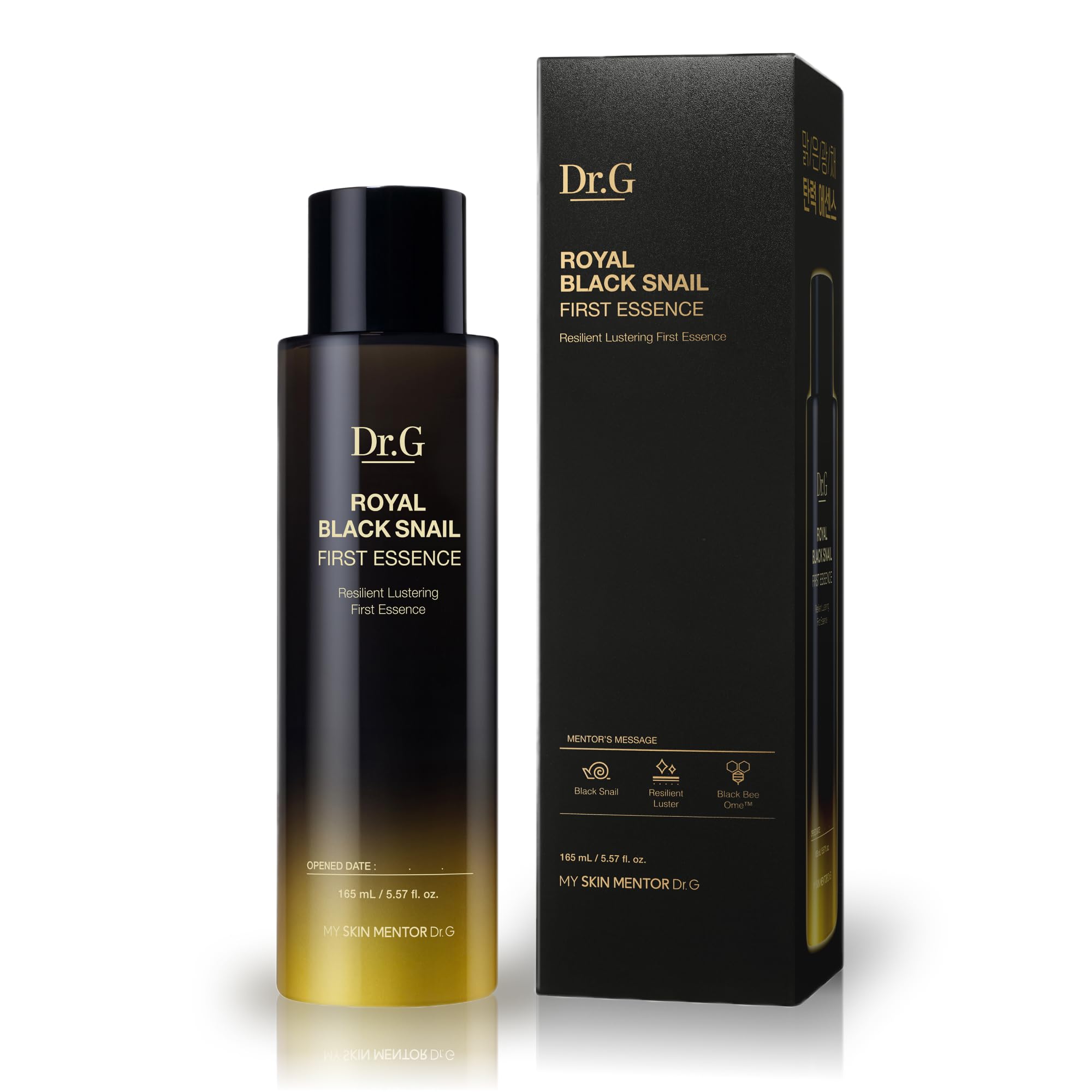 Dr.GRoyal Black Snail Mucin Serum Korean Essence - Resilient & Lustering Skin Care, Strengthen Skin Elasticity, Long-Lasting Hydration - First Essence Snail Mucin, Kbeauty Skincare, K Beauty - 165 ml