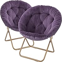 Vista 28 de Magshion Silla platillo para adultos, cómoda silla de sala de estar para dormitorio, esquina, dormitorio, apartamento, asiento circular esponjoso