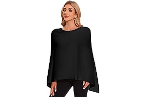 Women's Soft Knit Poncho: Lightweight Travel Cape Shawl