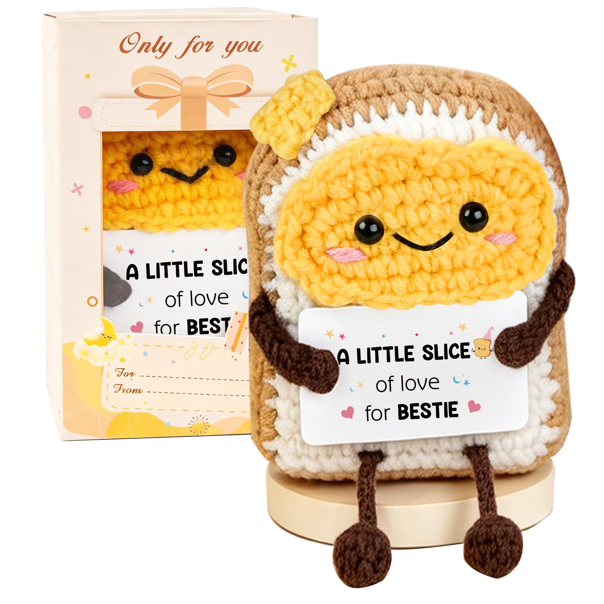 WITCOLOR Gift for Bestie - Handmade Crochet Toast, Cute Friendship Souvenir