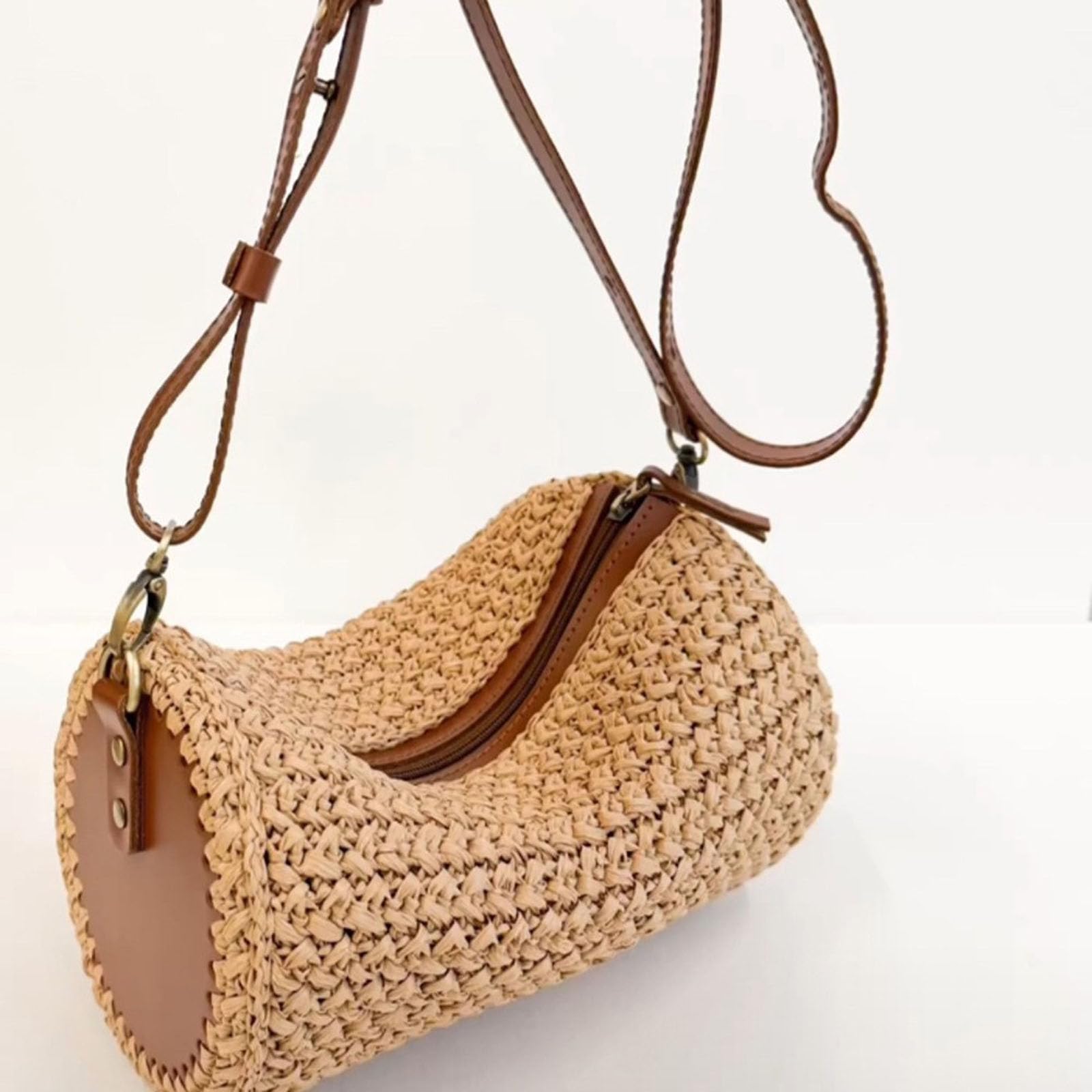 Bolsos artesanales de piel sintética con compartimentos retro y funcionales, bolsa de metal